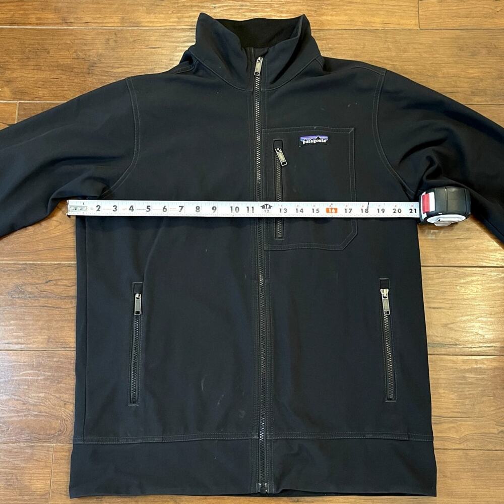 Patagonia Sidesend Jacket Mens Medium Black Softshell Water Repellent Full Zip - Picture 10 of 15